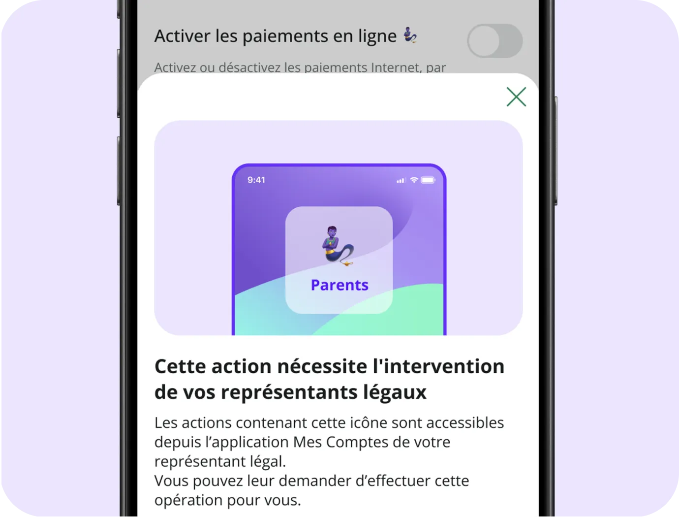 Accès via face ID